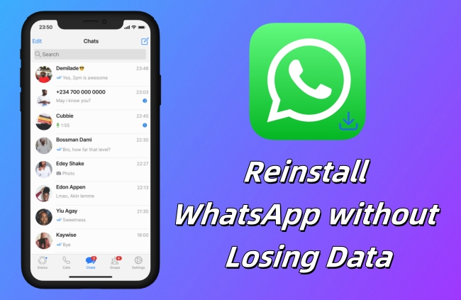 reinstall whatsapp without losing data