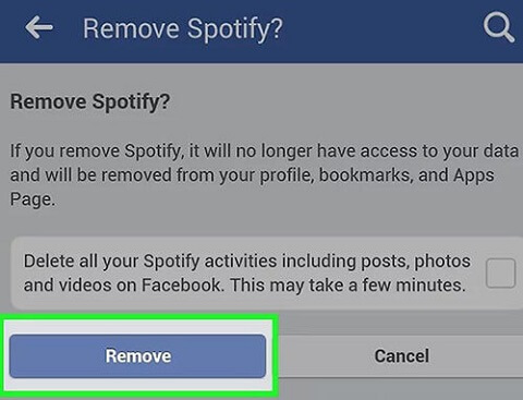 how to delete spotify account made with facebook