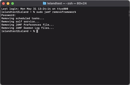 remove kandji profile with terminal