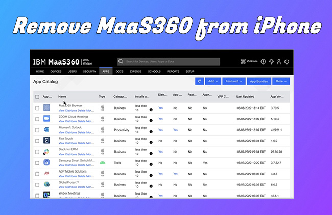 remove maas360 from iphone