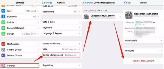 remove mdm on iphone settings