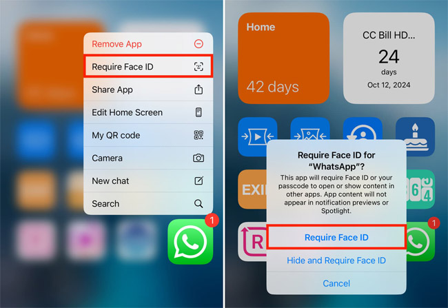 require face id on whatsapp