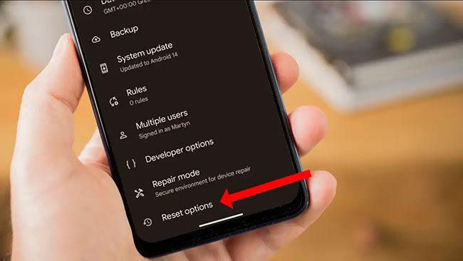 reset options android phone