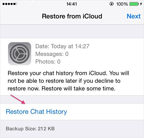 whatsapp chat backup