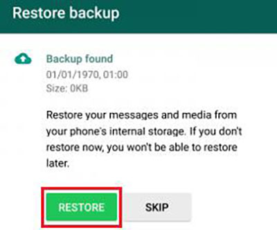 google drive whatsapp restore