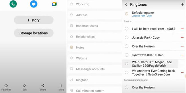 set ringtone for contacts