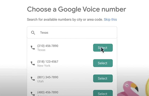 sign up google voice number