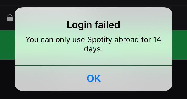 cant log in spotify