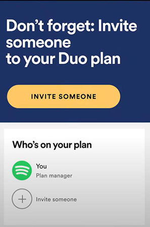 spotify duo invite