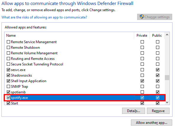 firewall blocking spotify mac