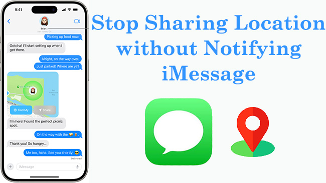 stop sharing-location without notifying imessage