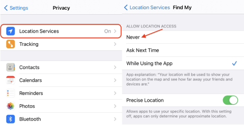 location services for the find my app