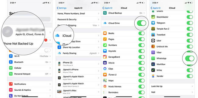 turn off whatsapp backup from icloud