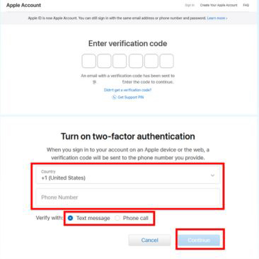 turn on apple id two factor authentication on browser