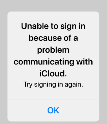 fix unable to sign in because of a problem communicating with icloud