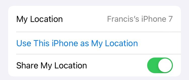 use this iphone as my location