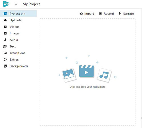 wevideo create new project