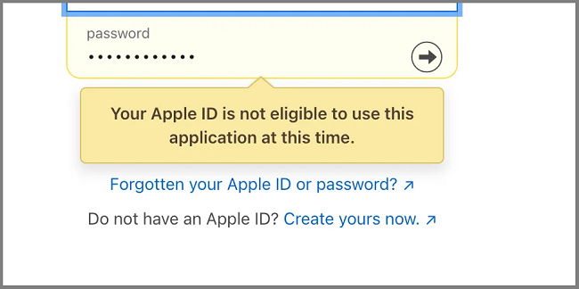 your apple id is not eligible